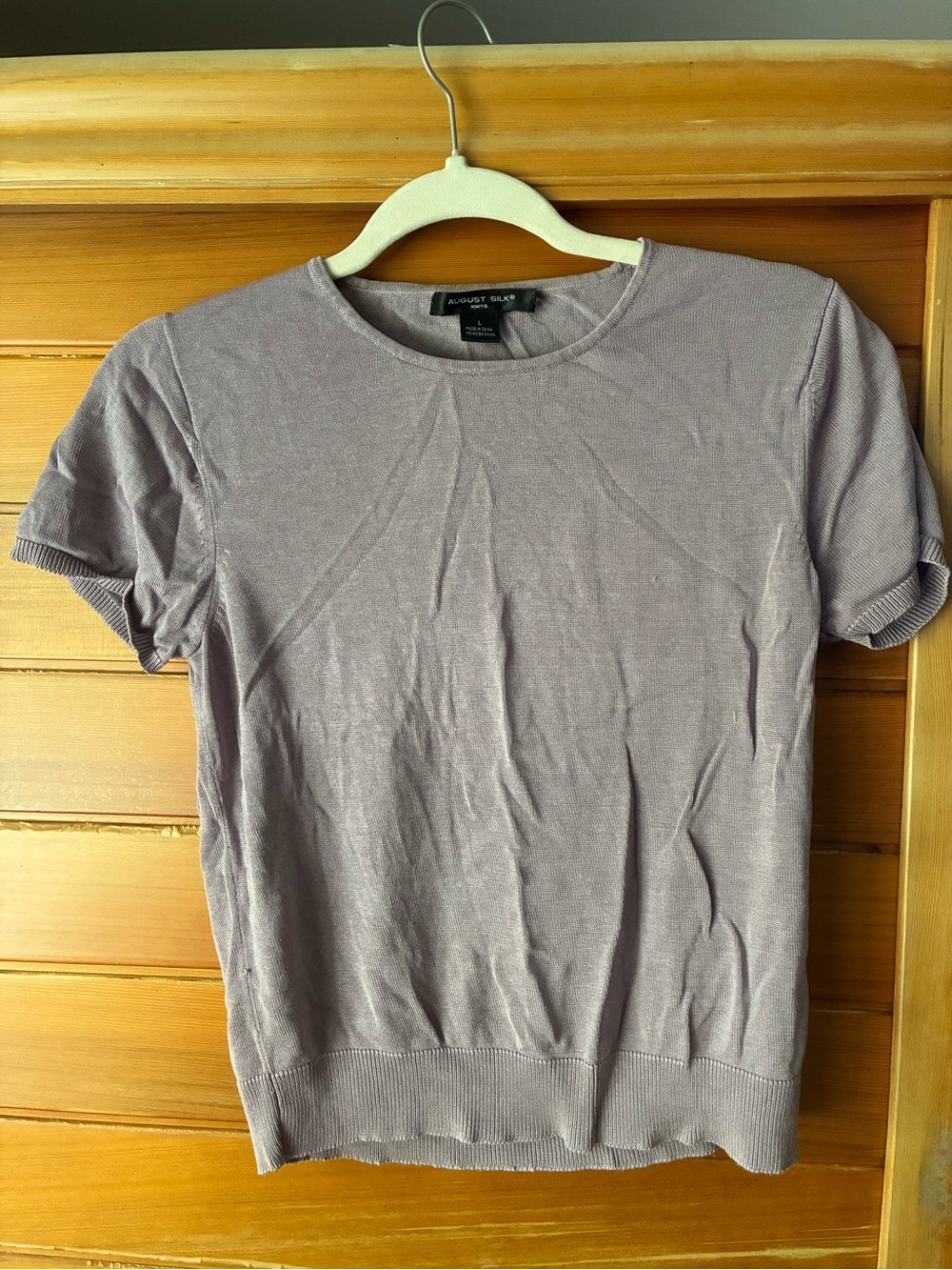 August Silk Knit Top - Muted Lavender 60% silk